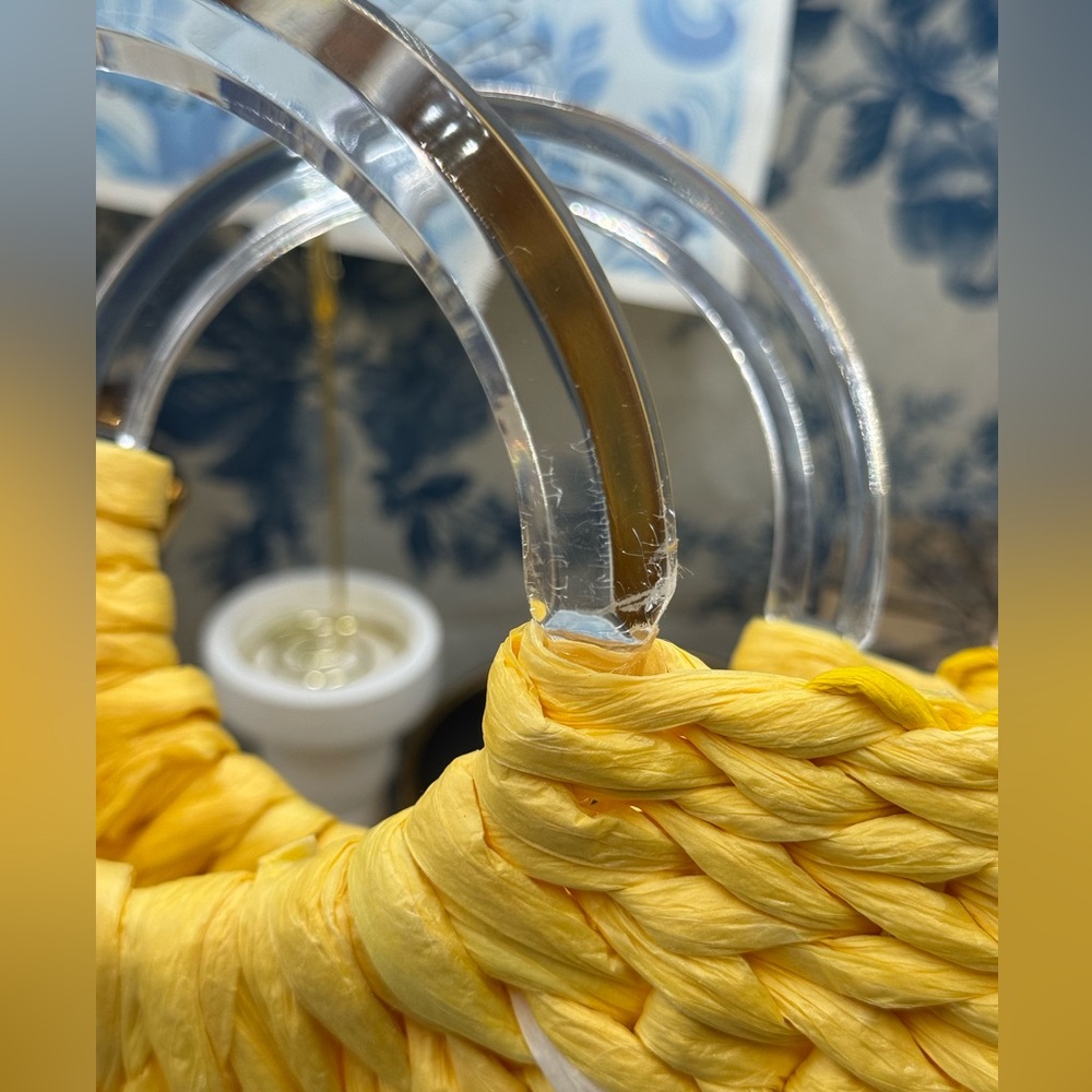 🆕 KATE SPADE NEW YORK 🧿 NWOT Picnic Perfect Lemon Woven Straw Tote Bag *FLAW* - Picture 15 of 16